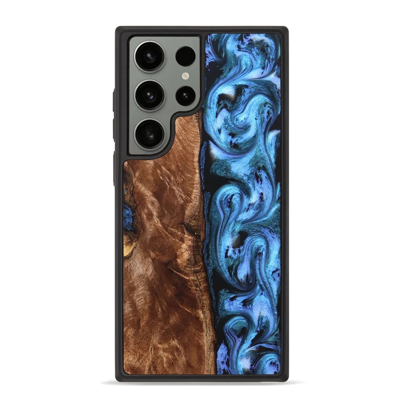 Galaxy S23 Ultra Wood Phone Case - Lily (Blue, 829989)