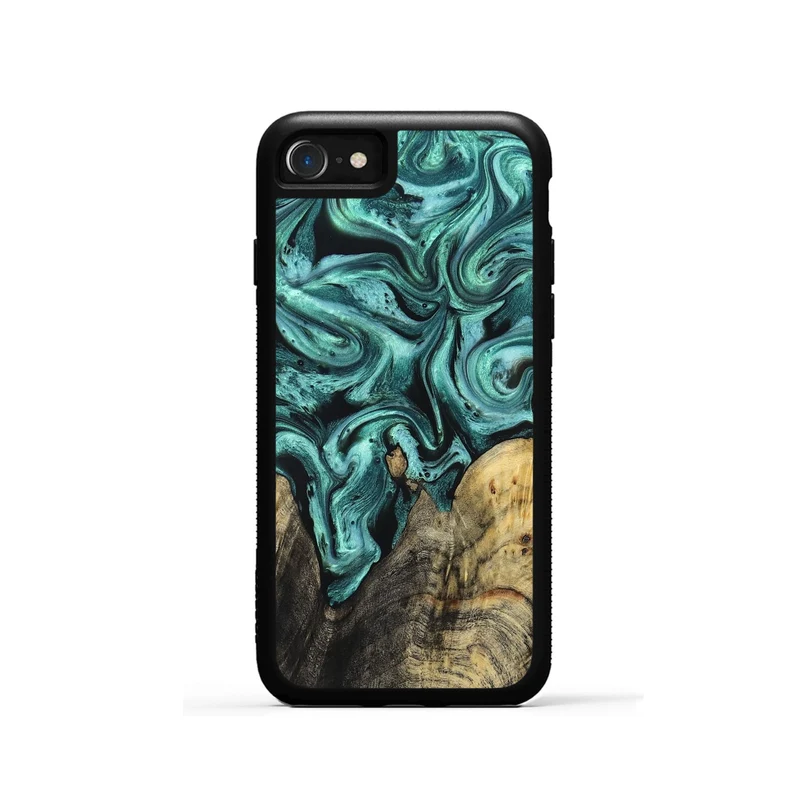 iPhone SE Wood Phone Case - Omarion (Green, 829977)