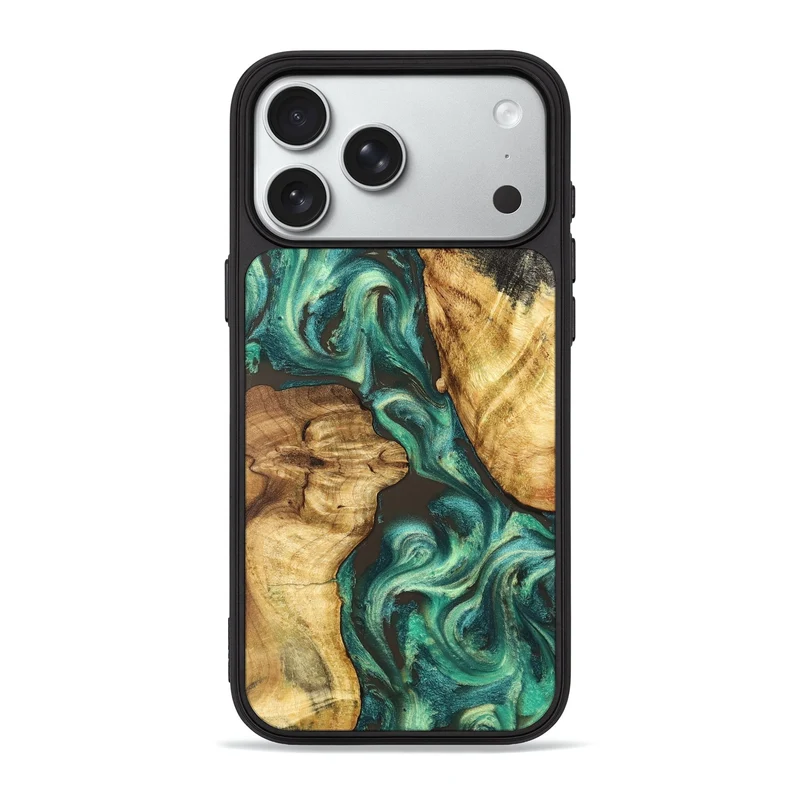iPhone 18 Pro Max Wood Phone Case - Carie (Green, 829981)