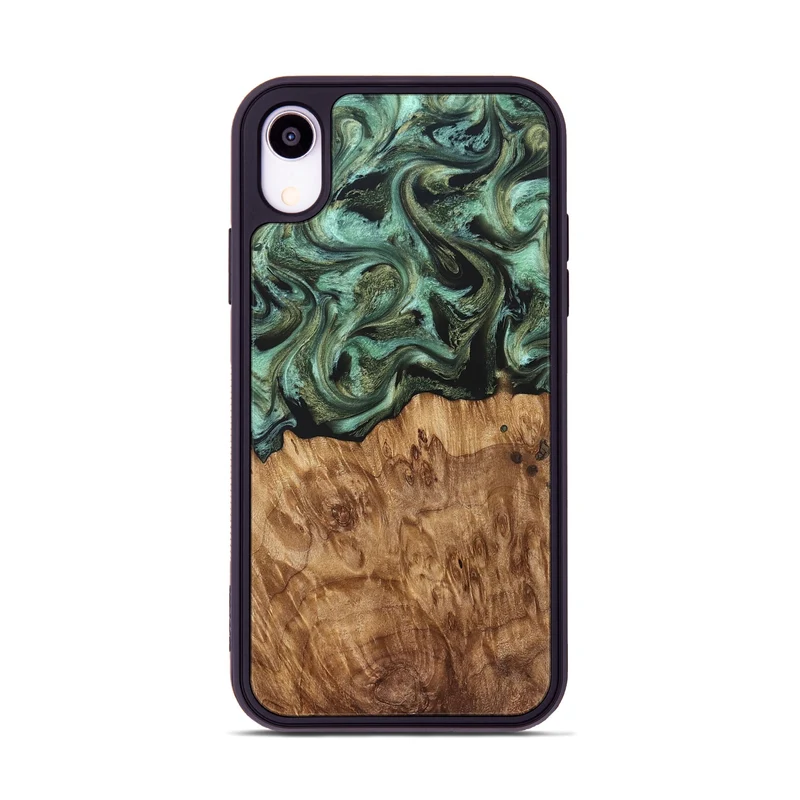 iPhone Xr Wood Phone Case - Jasmyn (Green, 829976)