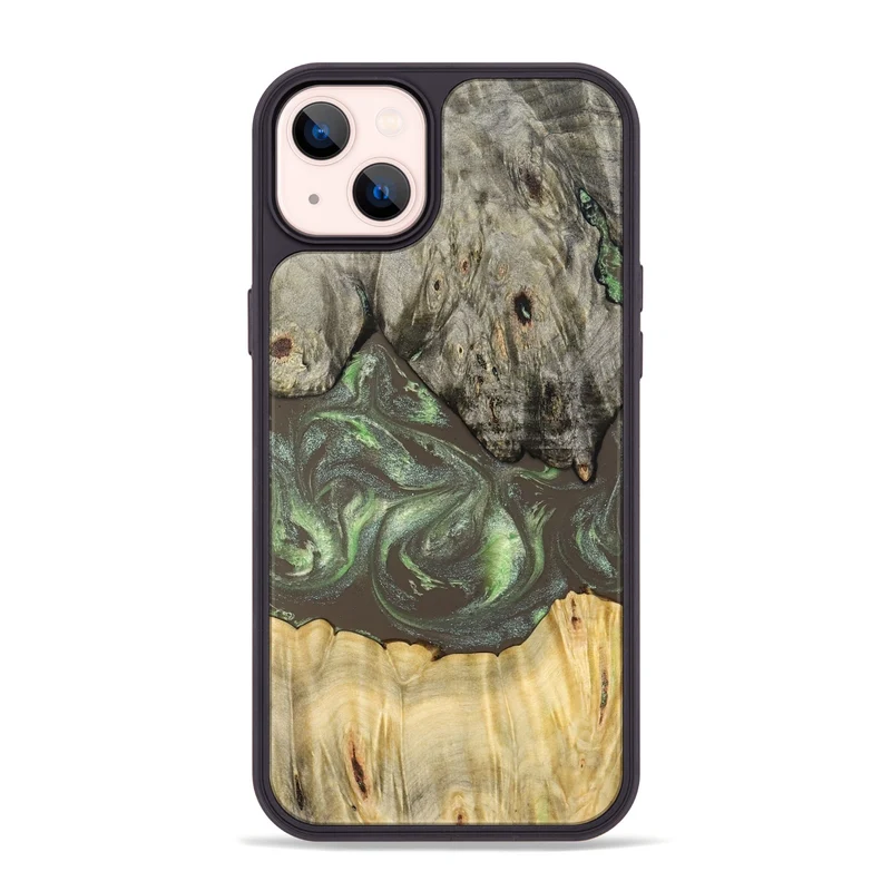 iPhone 14 Plus Wood Phone Case - Arlo (Green, 829982)