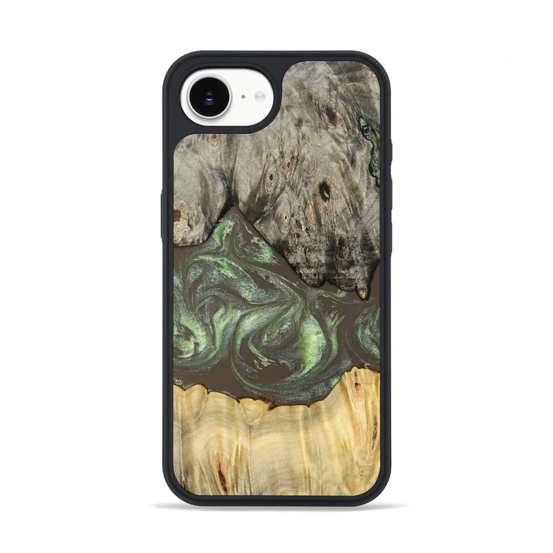 iPhone 16e Wood Phone Case - Arlo (Green, 829982)