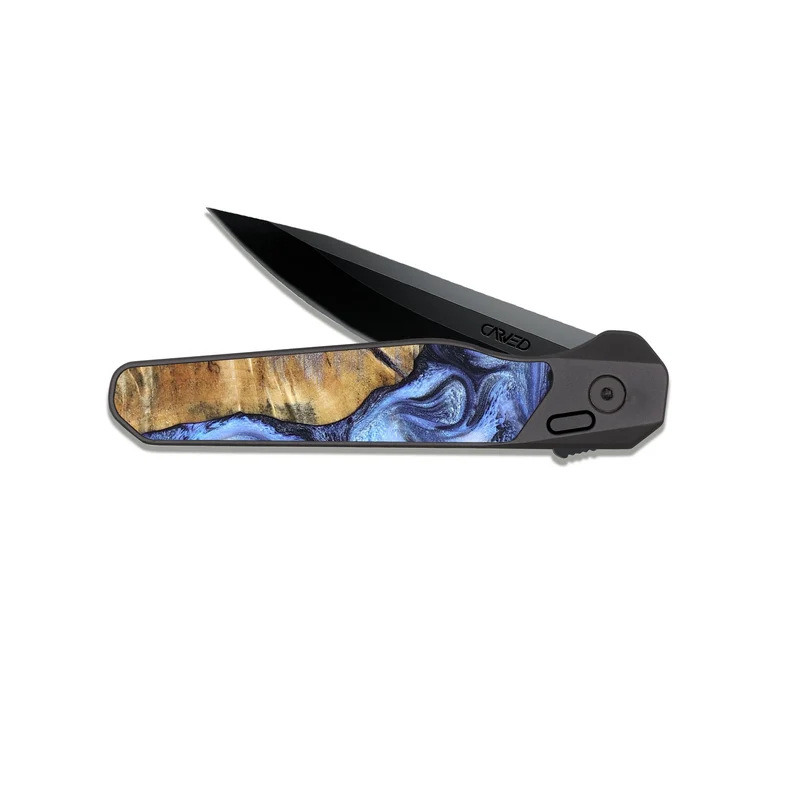 EDC Dark Slate Wood Pocket Knife - Nala (Blue, 829953)