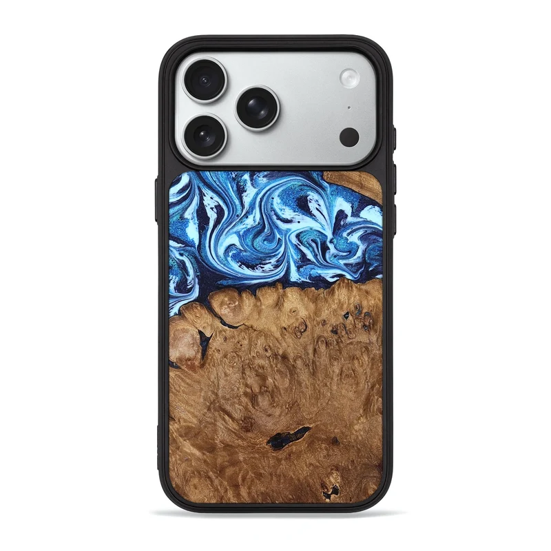 iPhone 18 Pro Max Wood Phone Case - Manila (Blue, 829952)