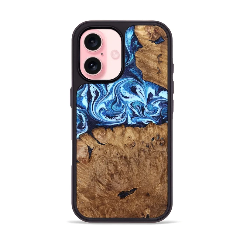 iPhone 16 Wood Phone Case - Manila (Blue, 829952)