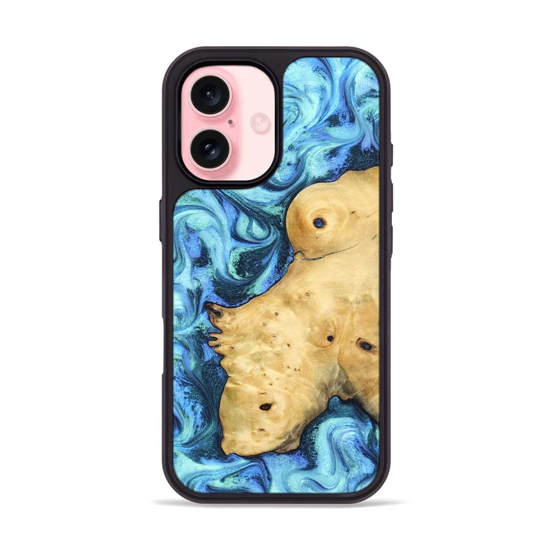 iPhone 16 Wood Phone Case - Stacey (Blue, 829950)