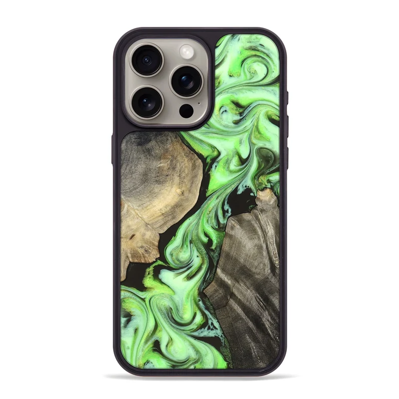 iPhone 15 Pro Max Wood Phone Case - Jasen (Neon, 829984)