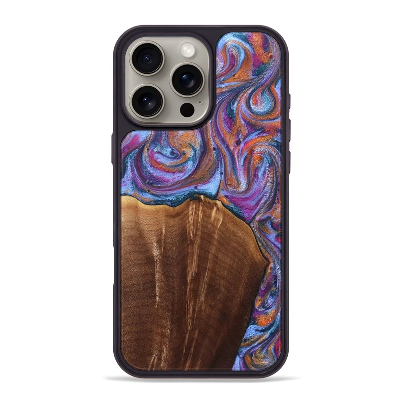 iPhone 16 Pro Max Wood Phone Case - Edmond (Blue, 829987)