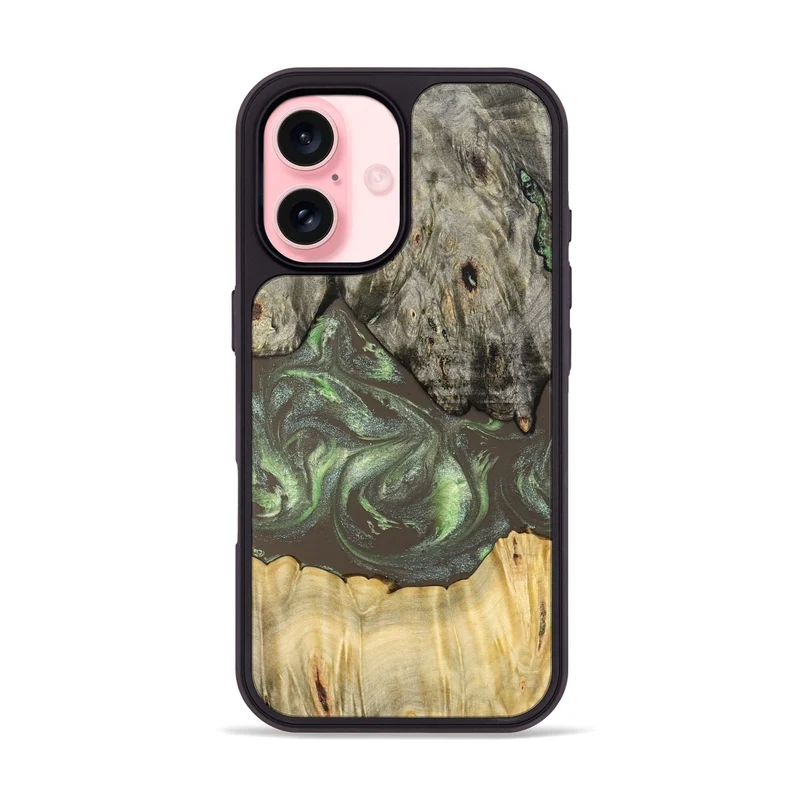 iPhone 16 Wood Phone Case - Arlo (Green, 829982)