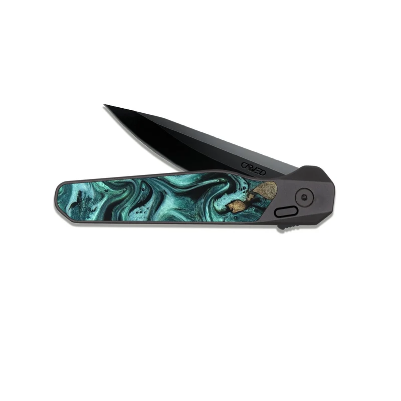 EDC Dark Slate Wood Pocket Knife - Omarion (Green, 829977)