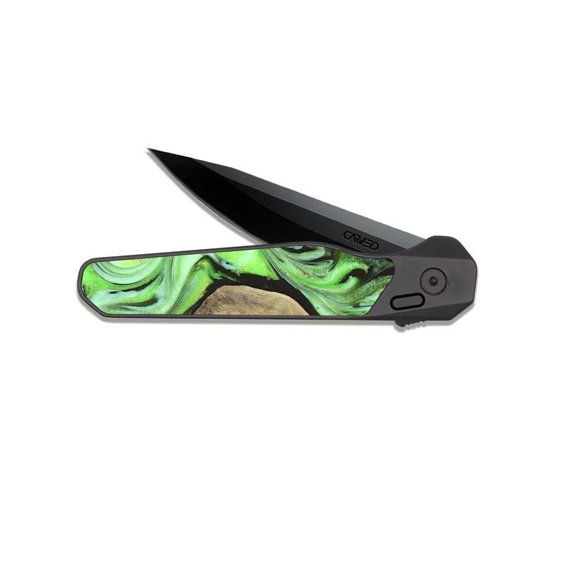 EDC Dark Slate Wood Pocket Knife - Jasen (Neon, 829984)