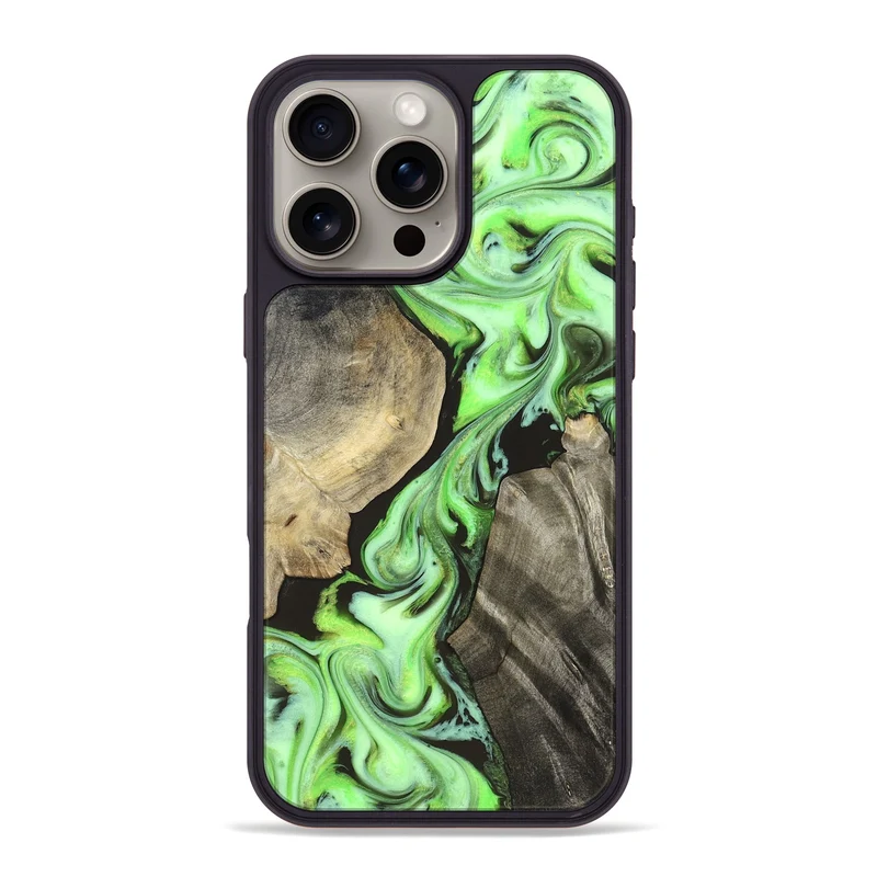 iPhone 16 Pro Max Wood Phone Case - Jasen (Neon, 829984)