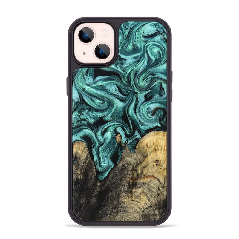 iPhone 14 Plus Wood Phone Case - Omarion (Green, 829977)