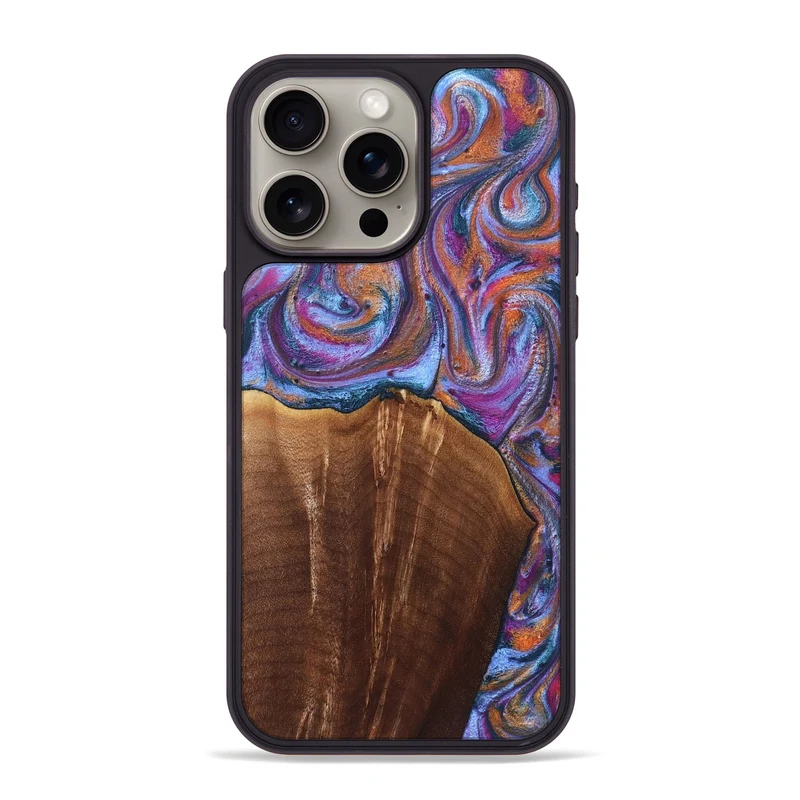 iPhone 15 Pro Max Wood Phone Case - Edmond (Blue, 829987)