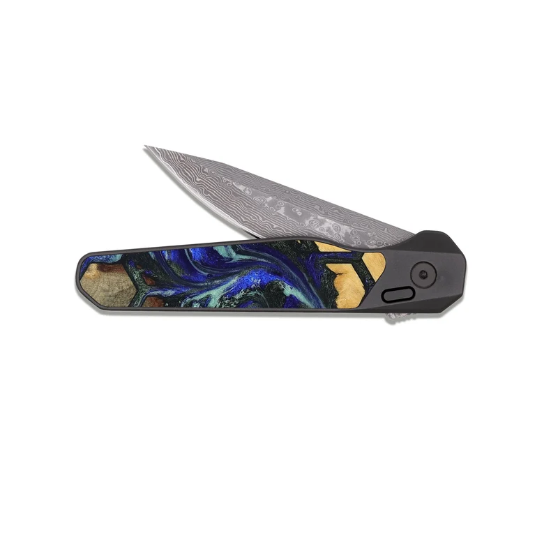EDC Dark Damascus Wood Pocket Knife - Alonza (Pattern, 829966)