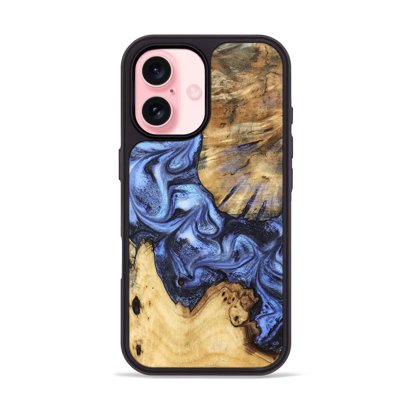 iPhone 16 Wood Phone Case - Nala (Blue, 829953)