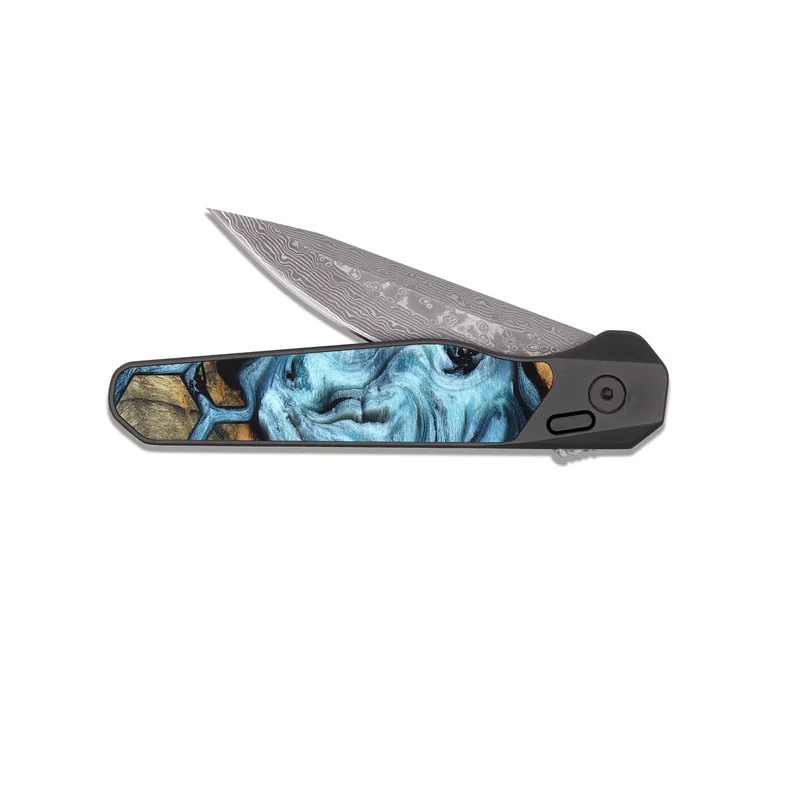 EDC Dark Damascus Wood Pocket Knife - Eliel (Pattern, 829958)