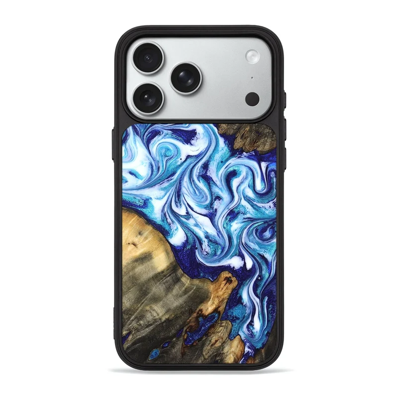 iPhone 18 Pro Max Wood Phone Case - Meadow (Blue, 829954)