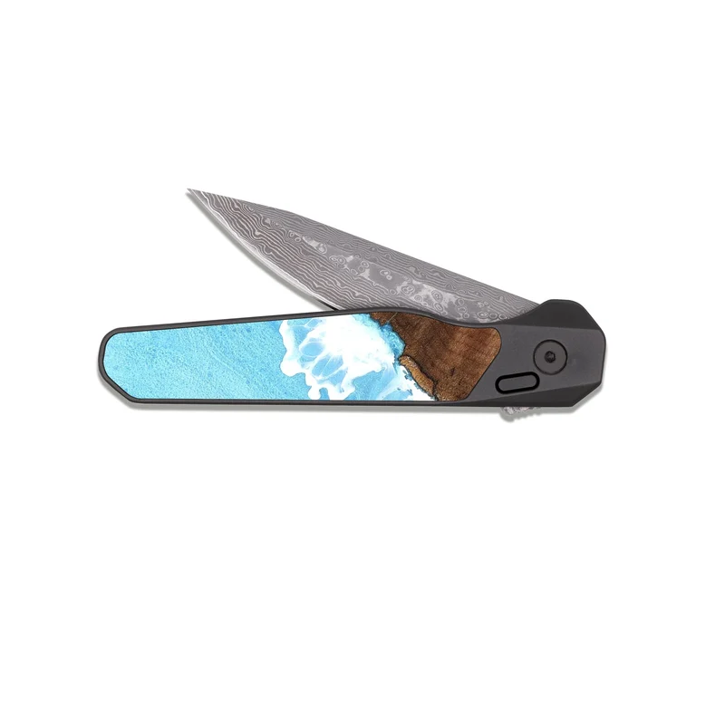 EDC Dark Damascus Wood Pocket Knife - Yetta (Coastal, 829937)