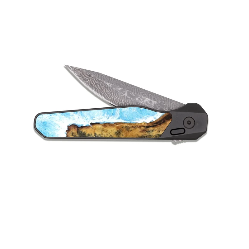EDC Dark Damascus Wood Pocket Knife - Todd (Coastal, 829932)
