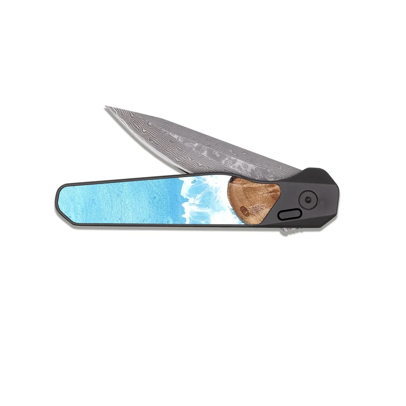 EDC Dark Damascus Wood Pocket Knife - Merton (Coastal, 829933)