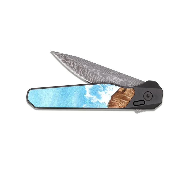 EDC Dark Damascus Wood Pocket Knife - Judi (Coastal, 829921)