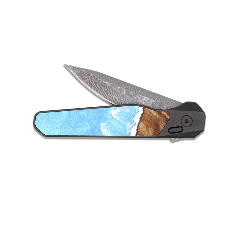 EDC Dark Damascus Wood Pocket Knife - Jericho (Coastal, 829928)