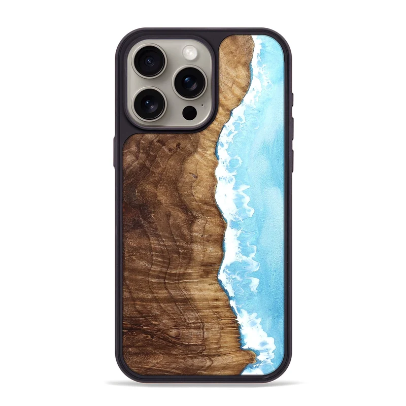 iPhone 15 Pro Max Wood Phone Case - Mikalah (Coastal, 829924)