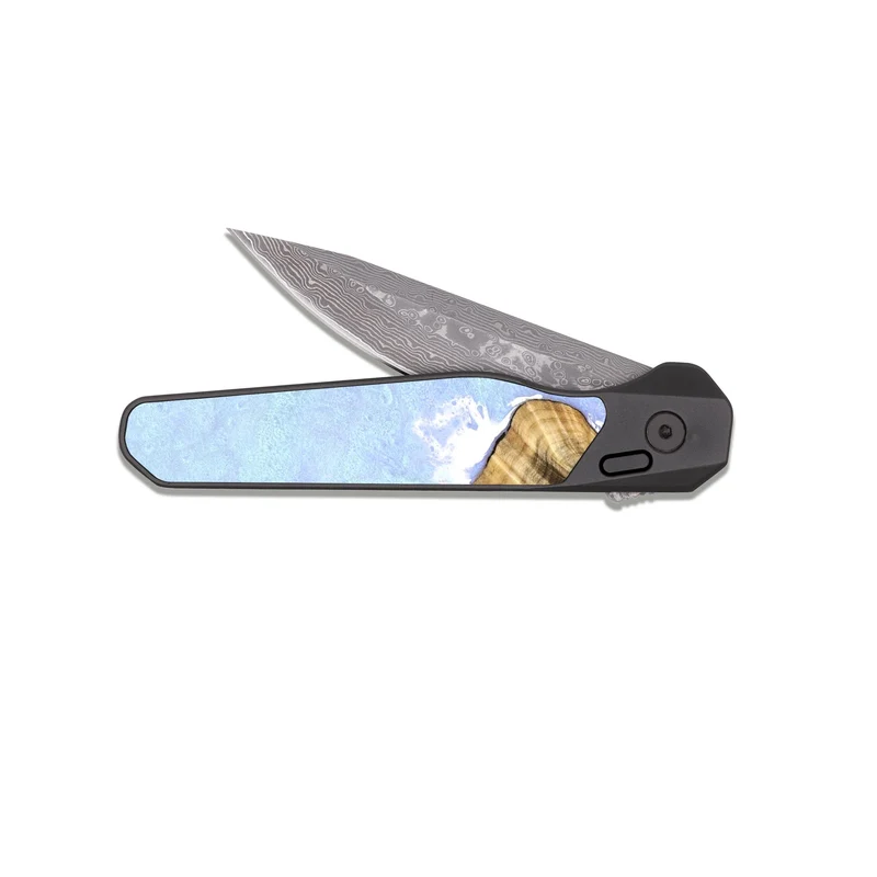 EDC Dark Damascus Wood Pocket Knife - Alex (Coastal, 829925)