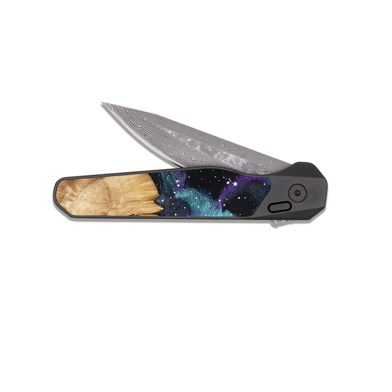 EDC Dark Damascus Wood Pocket Knife - Garland (Cosmos, 829908)