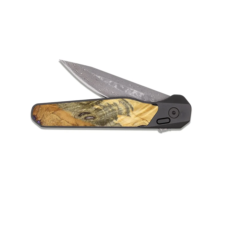 EDC Dark Damascus Wood Pocket Knife - Woodrow (Cosmos, 829916)
