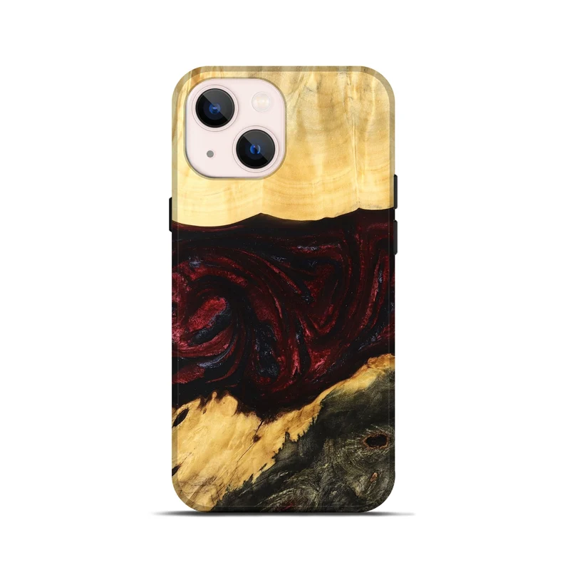 iPhone 13 mini Wood Live Edge Phone Case - Adell (Red, 829848)