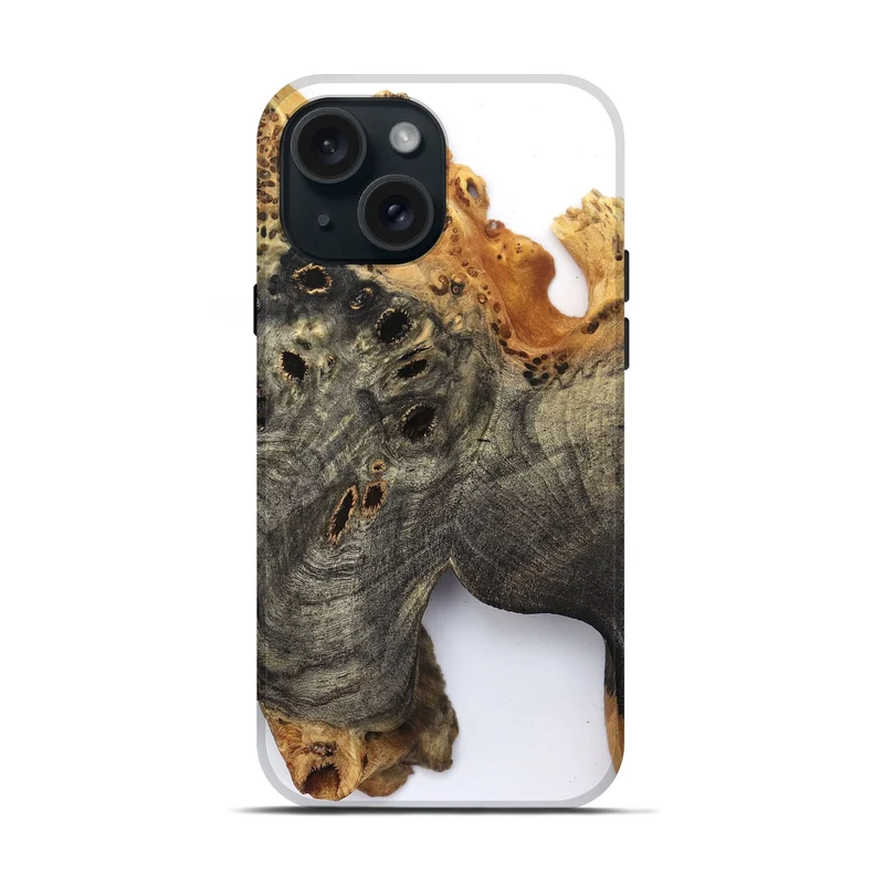 iPhone 15 Wood Live Edge Phone Case - Kamari (Clear, 829833)