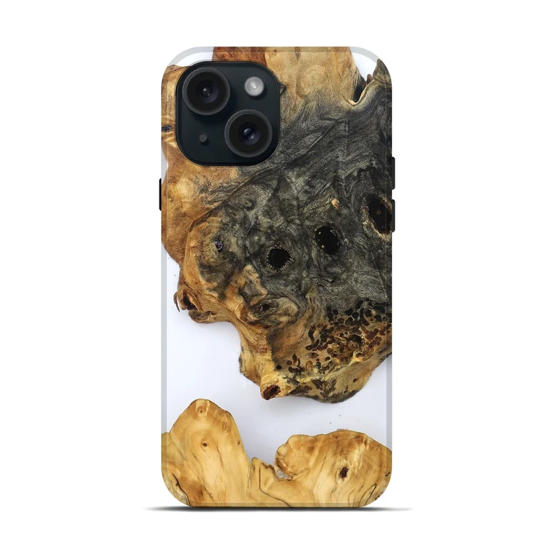 iPhone 15 Wood Live Edge Phone Case - Louann (Clear, 829831)