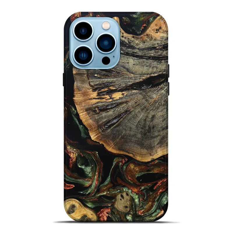 iPhone 14 Pro Max Wood Live Edge Phone Case - Rogers (Green, 829826)