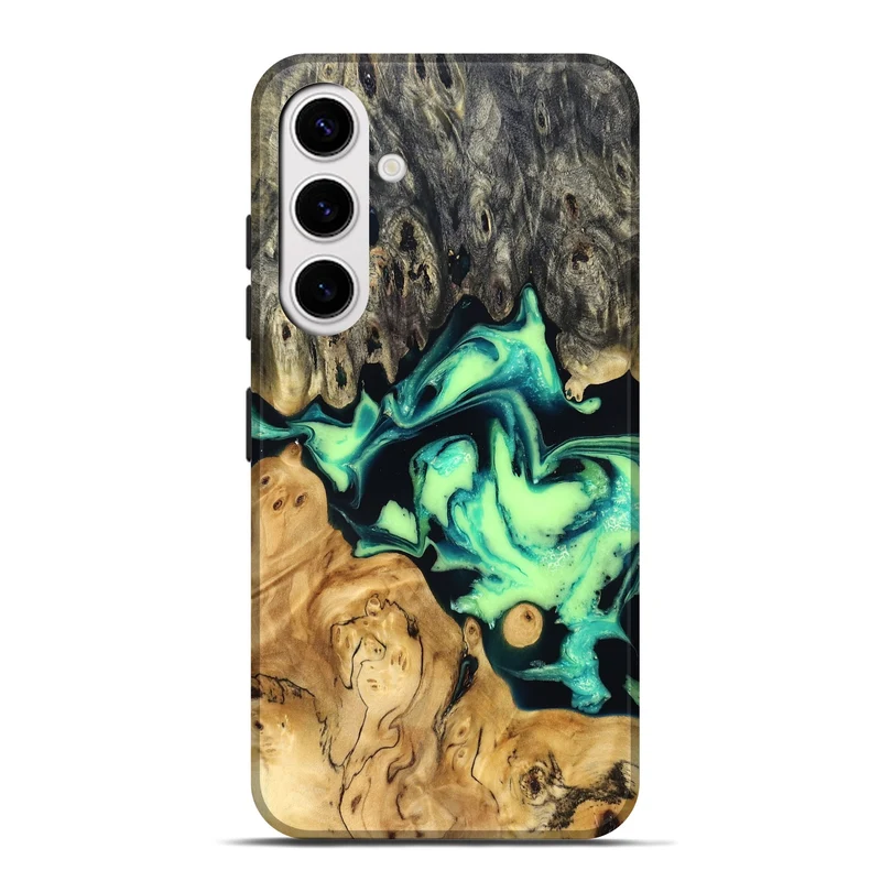 Galaxy S25 Plus Wood Live Edge Phone Case - Tony (Green, 829825)