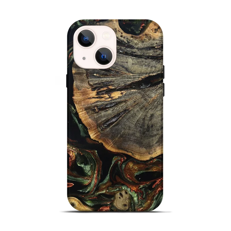 iPhone 14 Wood Live Edge Phone Case - Rogers (Green, 829826)