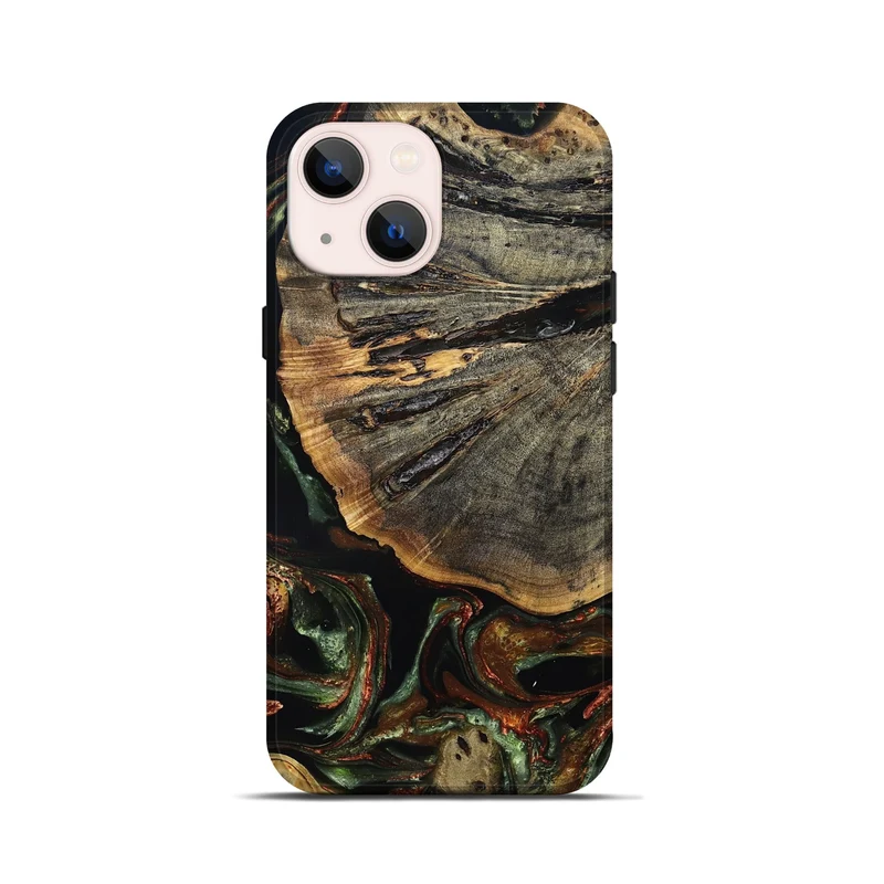 iPhone 13 mini Wood Live Edge Phone Case - Rogers (Green, 829826)