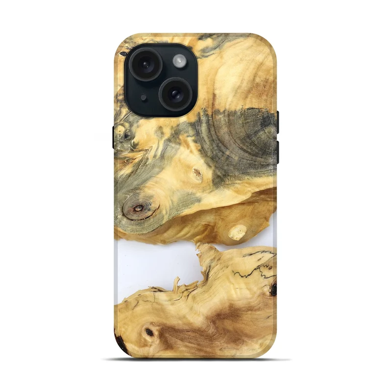 iPhone 15 Wood Live Edge Phone Case - Charlee (Clear, 829830)
