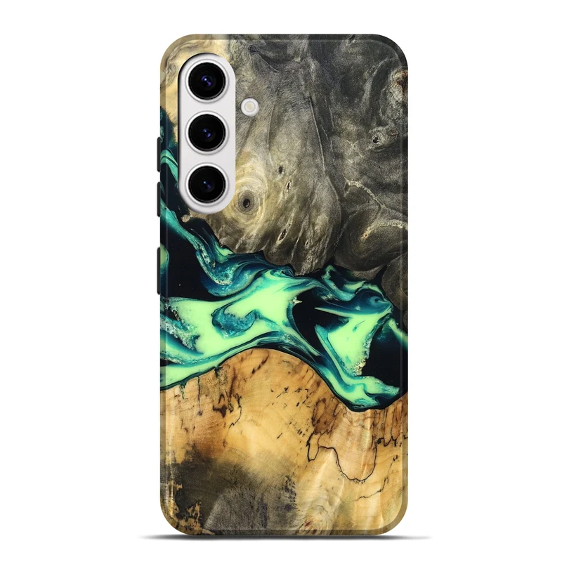 Galaxy S25 Plus Wood Live Edge Phone Case - Jacklyn (Green, 829846)