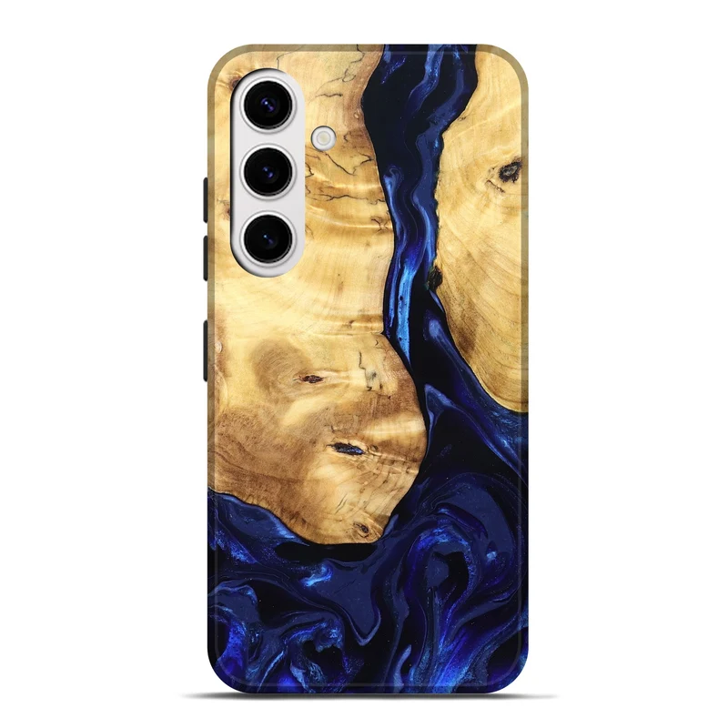 Galaxy S25 Plus Wood Live Edge Phone Case - Tayla (Blue, 829853)
