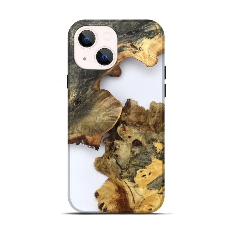 iPhone 14 Wood Live Edge Phone Case - Bryanna (Clear, 829856)