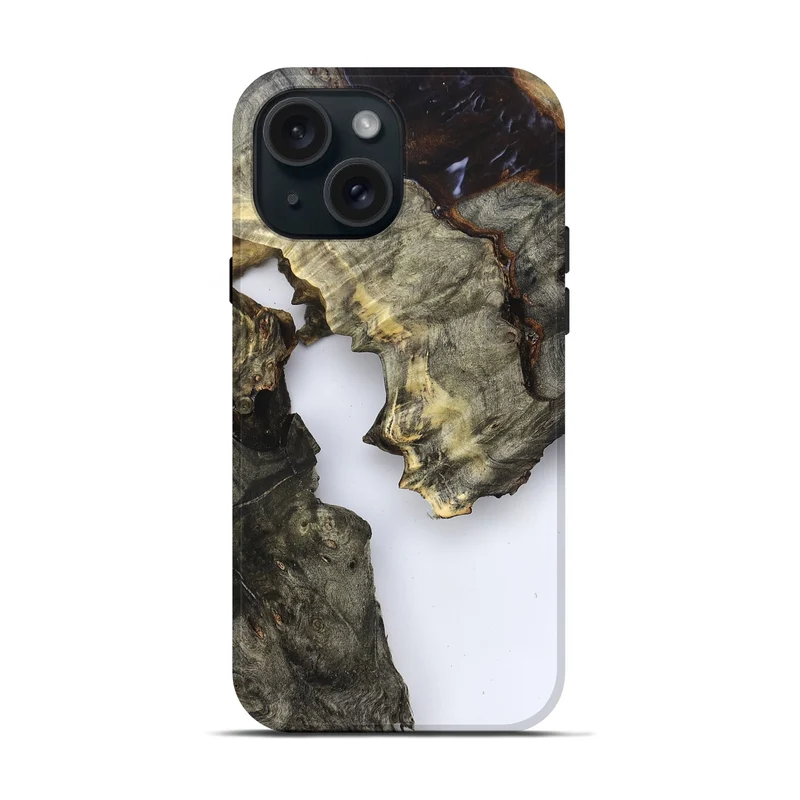 iPhone 15 Wood Live Edge Phone Case - Samuel (Clear, 829850)