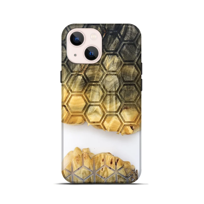 iPhone 13 mini Wood Live Edge Phone Case - Ron (Clear, 829818)