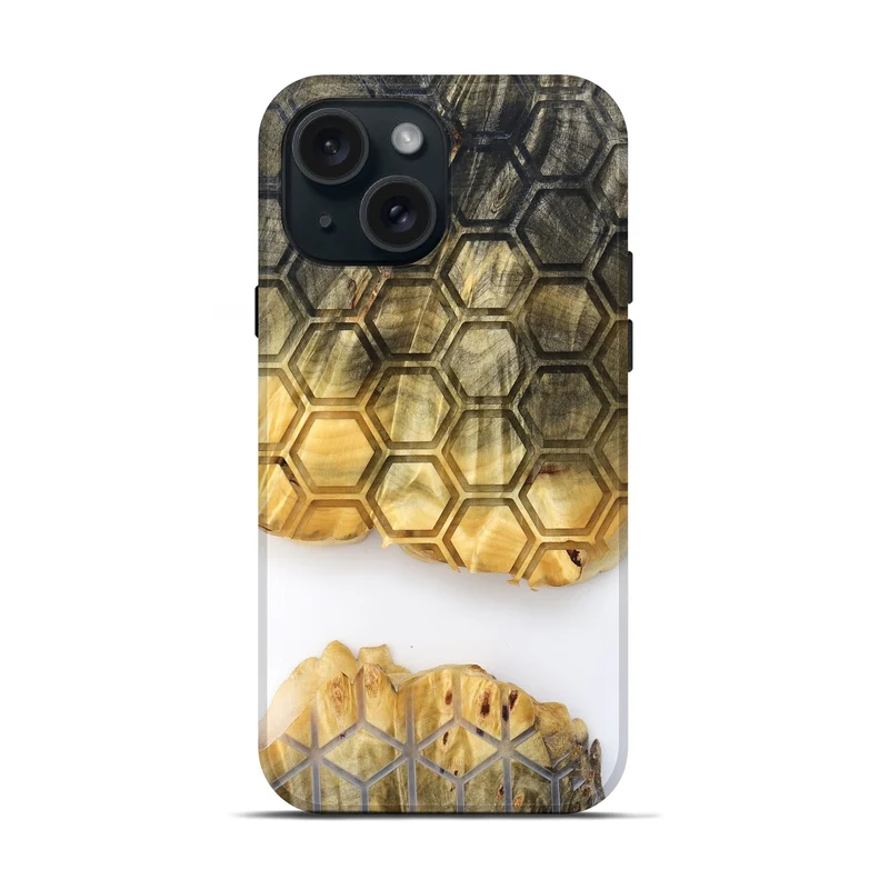 iPhone 15 Wood Live Edge Phone Case - Ron (Clear, 829818)