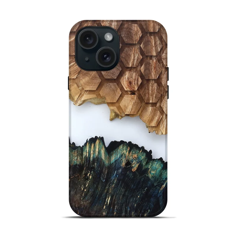 iPhone 15 Wood Live Edge Phone Case - Fabian (Clear, 829798)