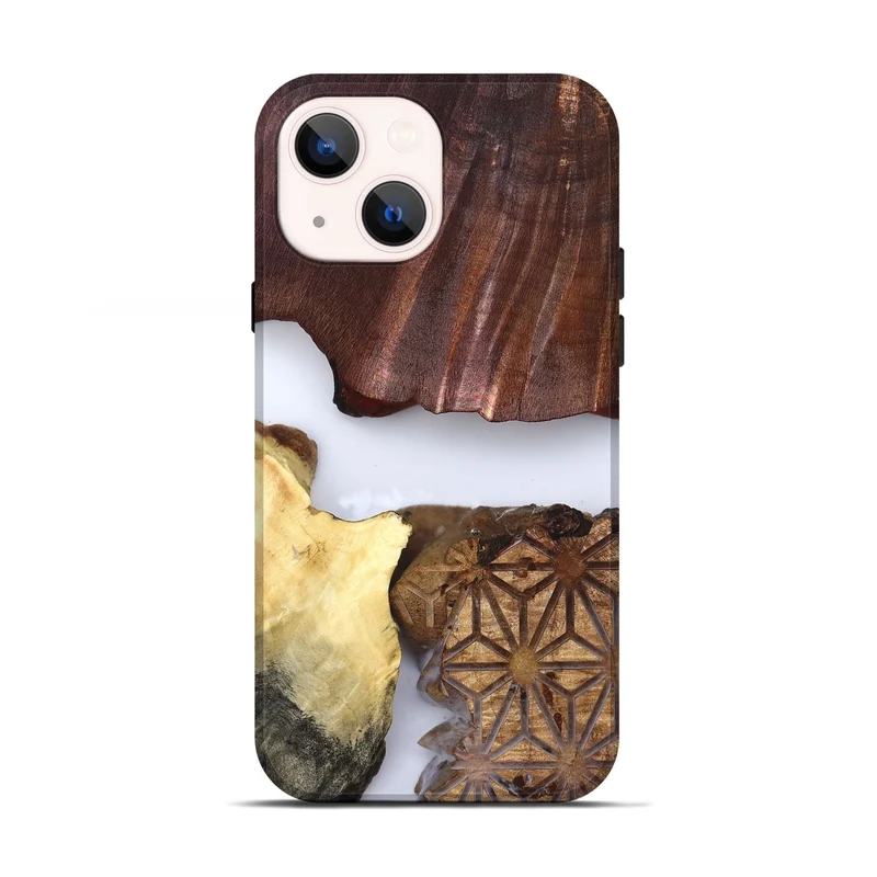 iPhone 13 Wood Live Edge Phone Case - Deanna (Clear, 829796)