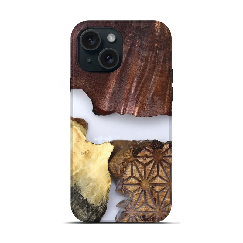 iPhone 15 Wood Live Edge Phone Case - Deanna (Clear, 829796)