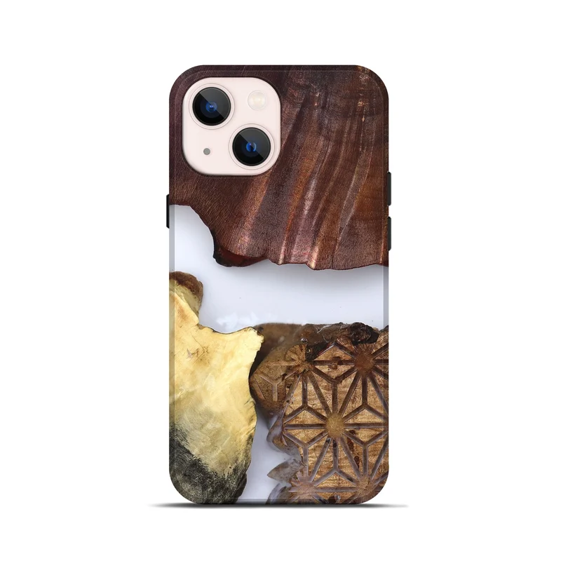 iPhone 13 mini Wood Live Edge Phone Case - Deanna (Clear, 829796)