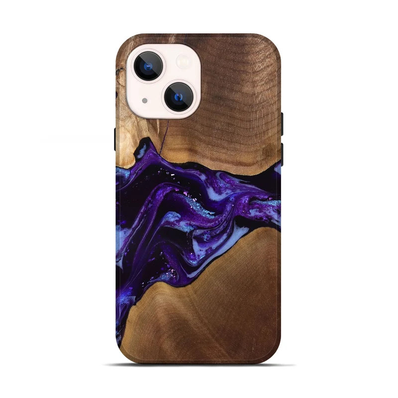 iPhone 13 Wood Live Edge Phone Case - Cierra (Purple, 829793)